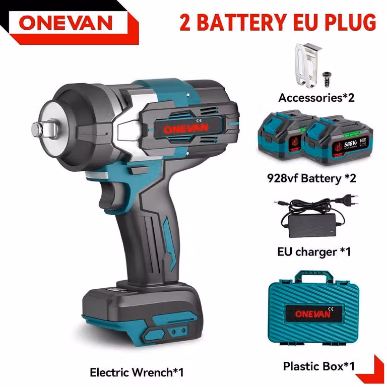 Avvitatore a impatto a batteria - 18 V - Coppia 2800 Nm - Motore brushless - Frequenza di impatto 0–8500/min - 2 batterie incluse - Braun