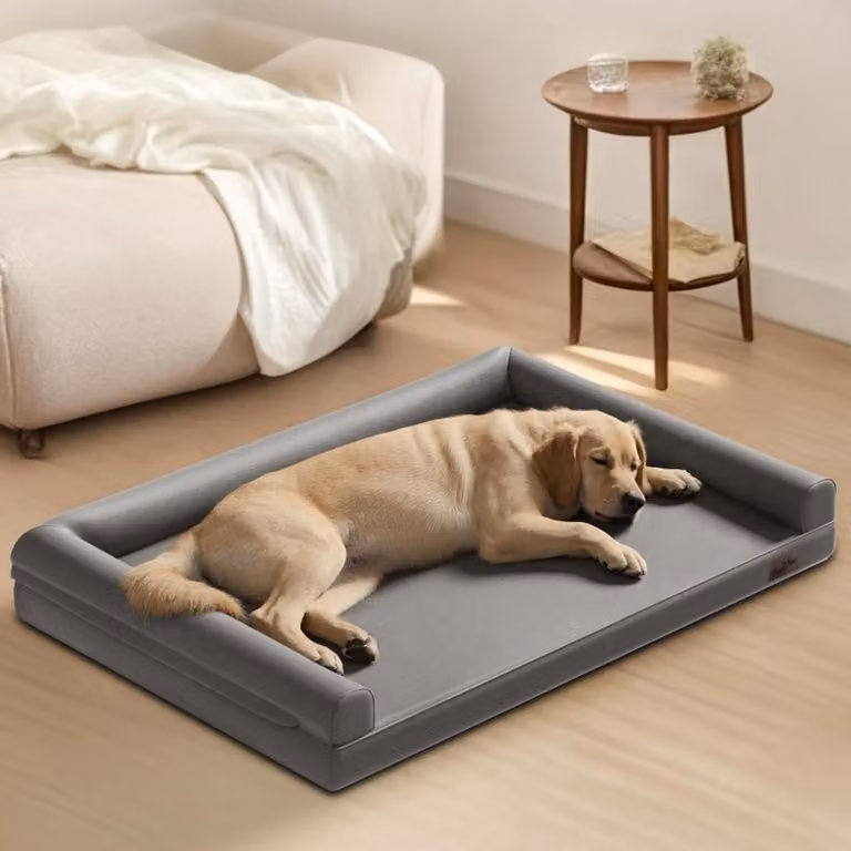 Cuccia per cani in pelle, cuscino per cani, cesta per cani, lettino per animali domestici, letto grigio