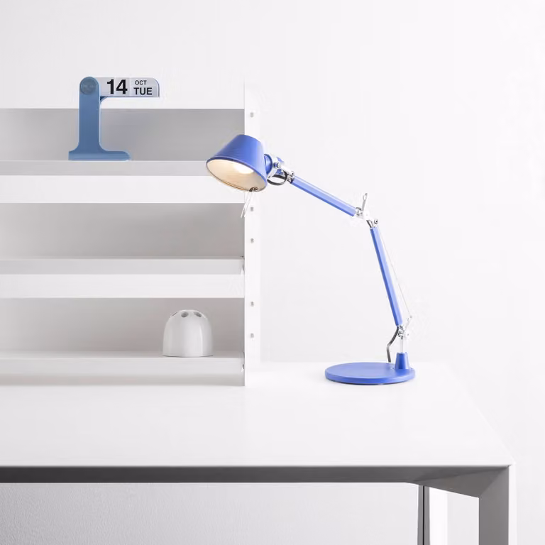 Artemide Lampada da scrivania Tolomeo Micro, Blu, Studio / Ufficio, Alluminio, Design, Lampada da tavolo