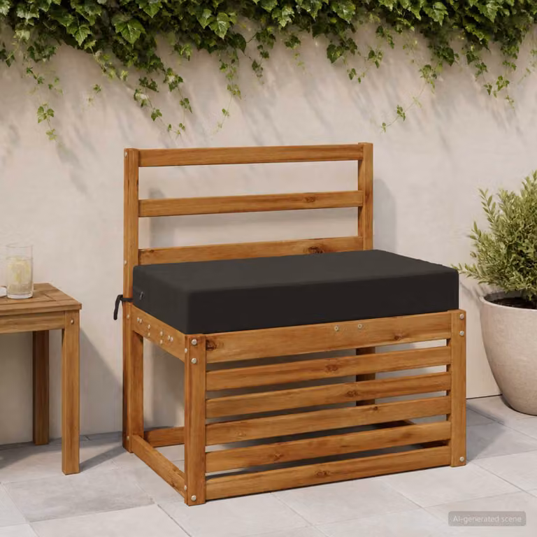 Cuscino per la seduta vidaXL SOEST in poliestere nero con rivestimento lavabile e resistente ai raggi UV