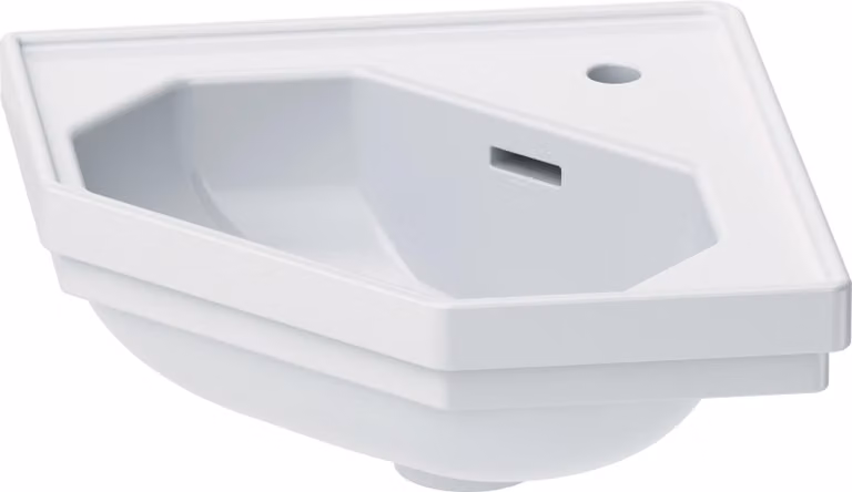 Duravit 1930 lave-mains d'angle, 59,5x45cm, avec trop-plein, 1 trou pour robinet, 0793420000, 0793420000