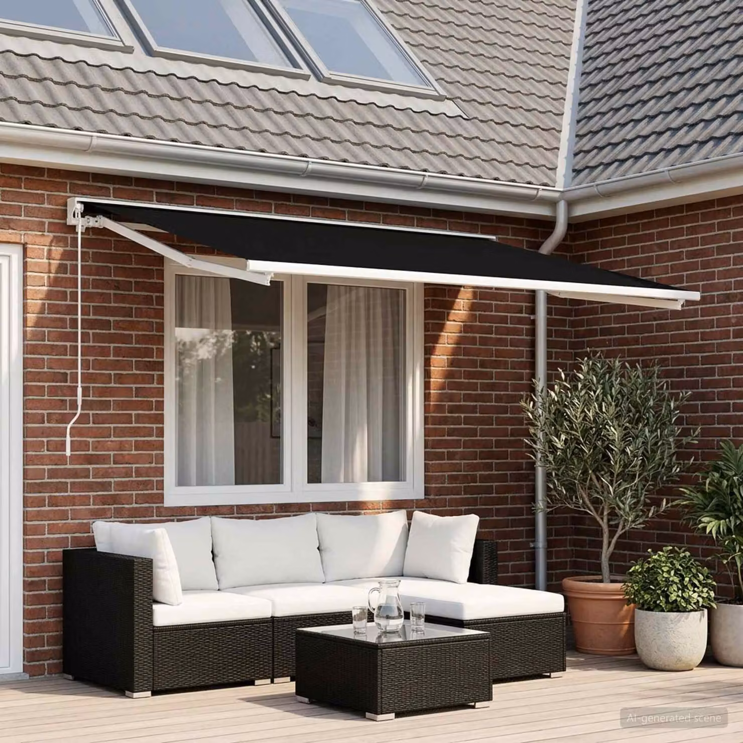 Telo di ricambio per tenda da sole vidaXL in poliestere, Nero, L: 350 cm x P: 250 cm