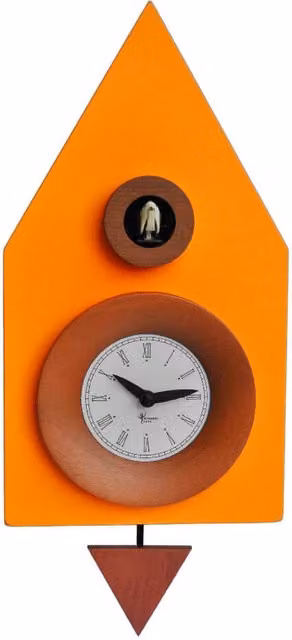 Orologio a Cucù da Parete 20X36X13Cm Pirondini Italia Dark Arancio Giallo