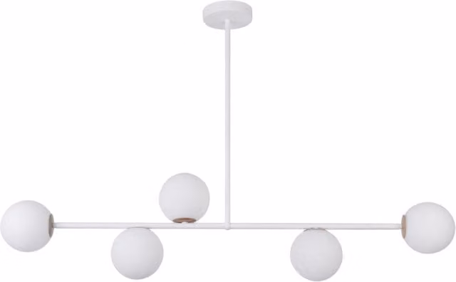 Plafoniera Sigma Lighting Gama bianca con 5 sfere in vetro e metallo per lampadine G9
