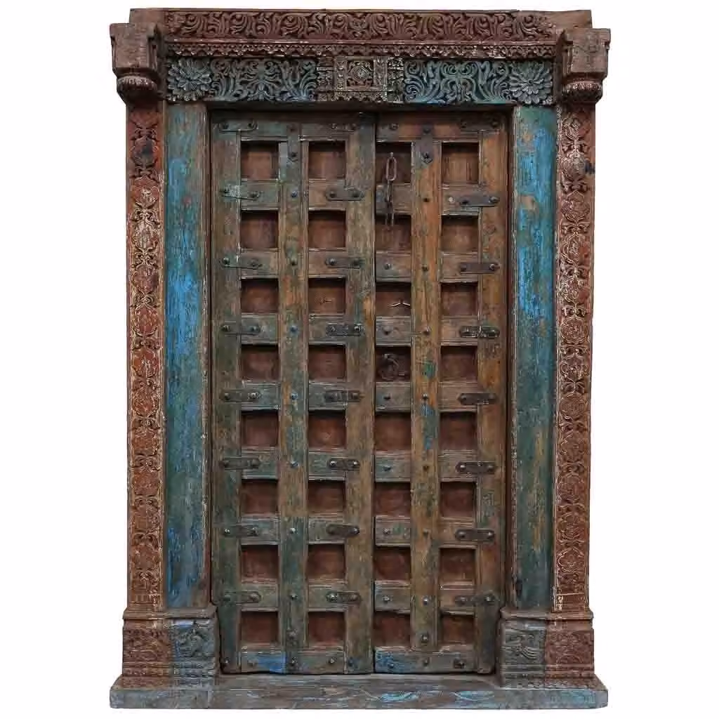 Porta in legno stile ethnic Wanderlust Deco marrone L: 155 cm, P: 37 cm, H: 226 cm – 2