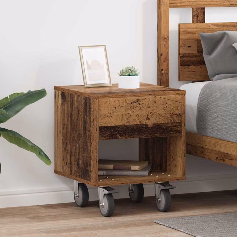 Set di 2 comodini moderni vidaXL in legno color marrone L/P/H: 40,5 x 40 x 48 cm