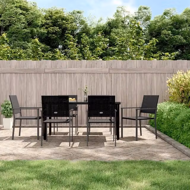 Set da Pranzo da Giardino 7 pz in Polyrattan e Acciaio 3187028