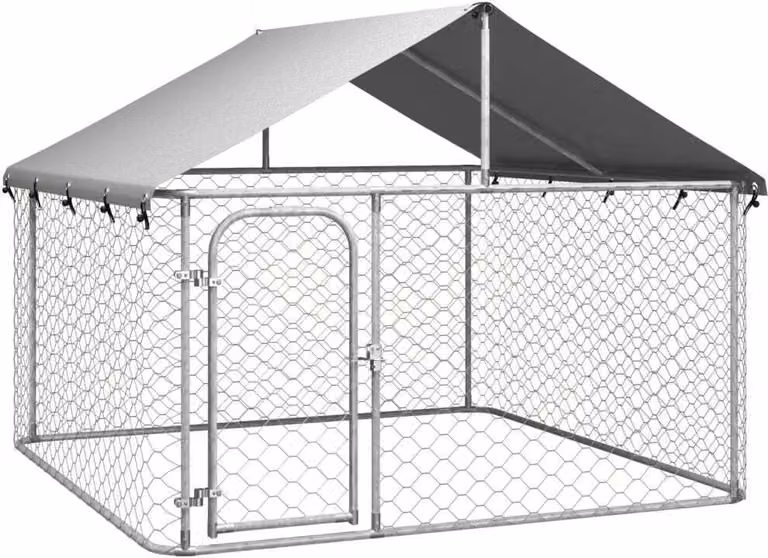 Gabbia per Cani da Esterno con Tetto 200x200x150 cm