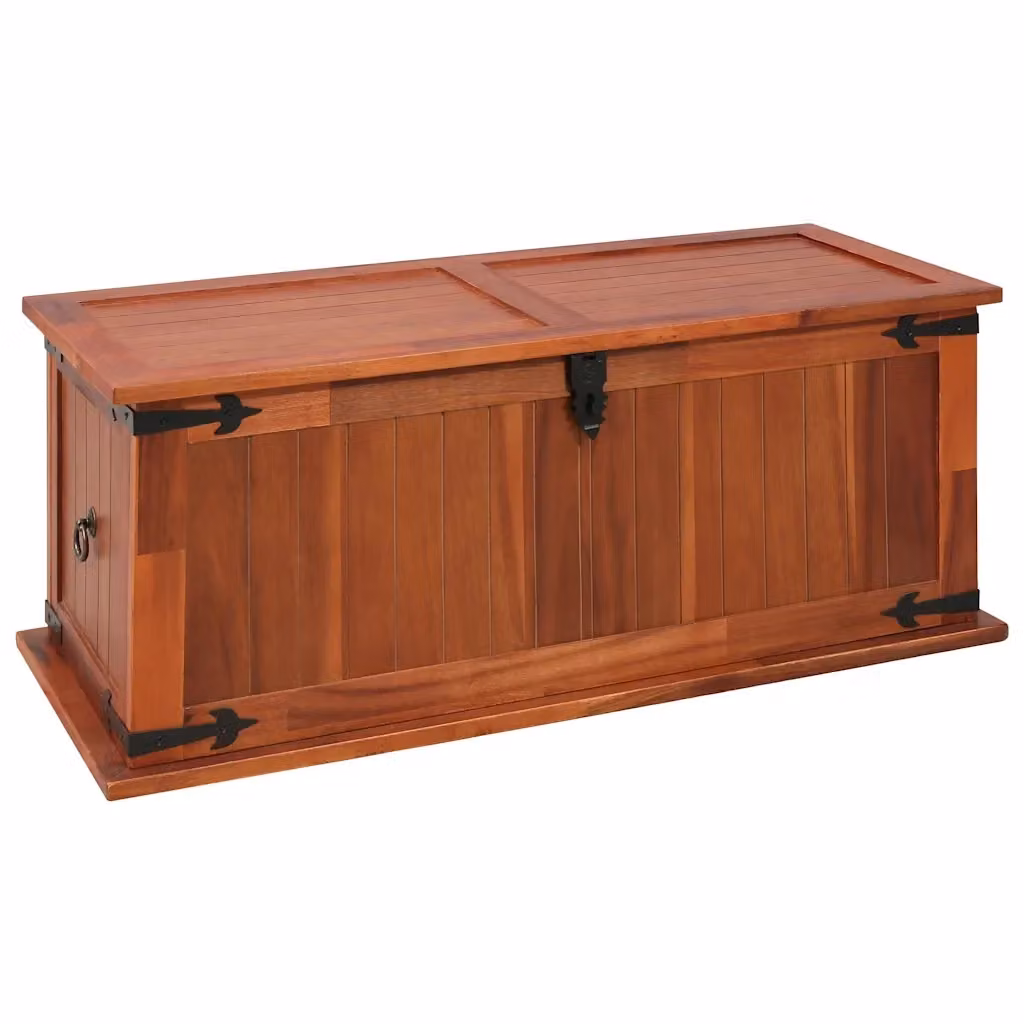 Cassapanca in legno di acacia color marrone vidaXL L/P/H: 90 x 45 x 40 cm – 2
