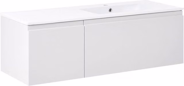 Mobile da bagno sospeso con lavabo in legno ingegnerizzato e contenitore 120 cm grigio chiaro design moderno