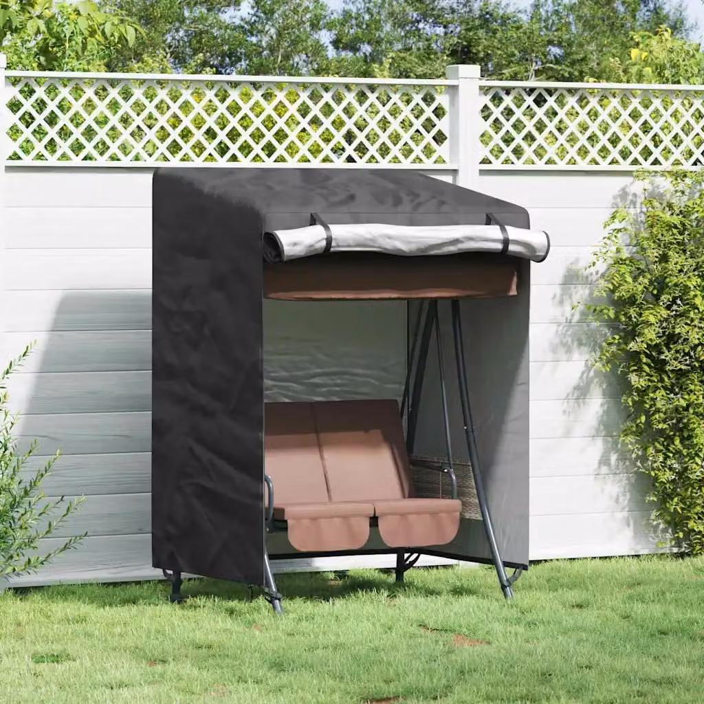 Copertura per dondolo da esterno vidaXL in poliestere nero L 120 cm, P 90 cm, H 155 cm