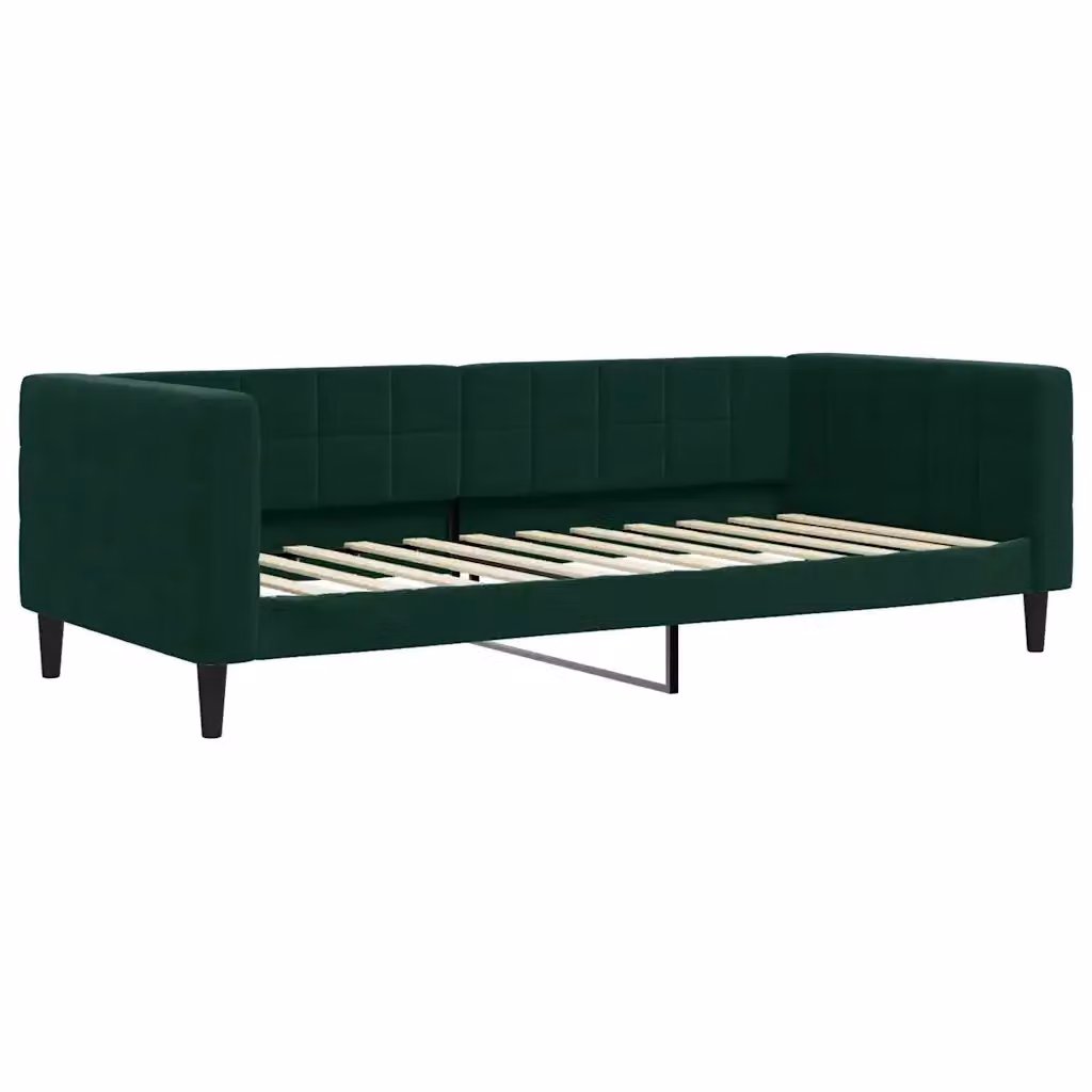 Letto da giorno verde vidaXL con struttura imbottita e design moderno – 2
