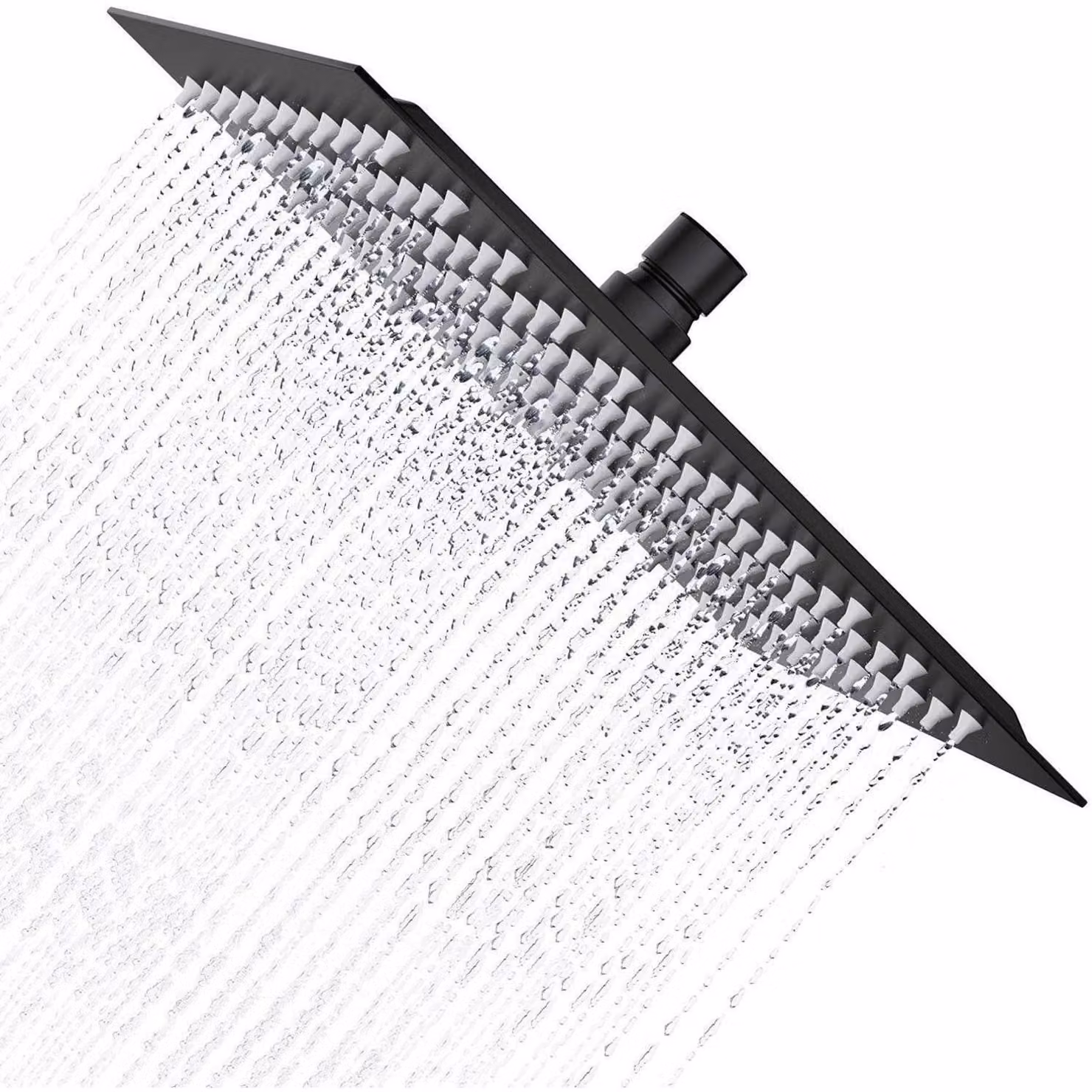 Doccia a soffitto Regendusche, 10 pollici, quadrata, in acciaio inossidabile nero, modello A2, con aumento della pressione, 121 ugelli anticalcare, dimensioni 25x25 cm