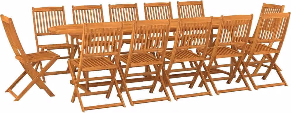 Set da Pranzo da Giardino 13 pz 280x90x75 cm Massello di Acacia