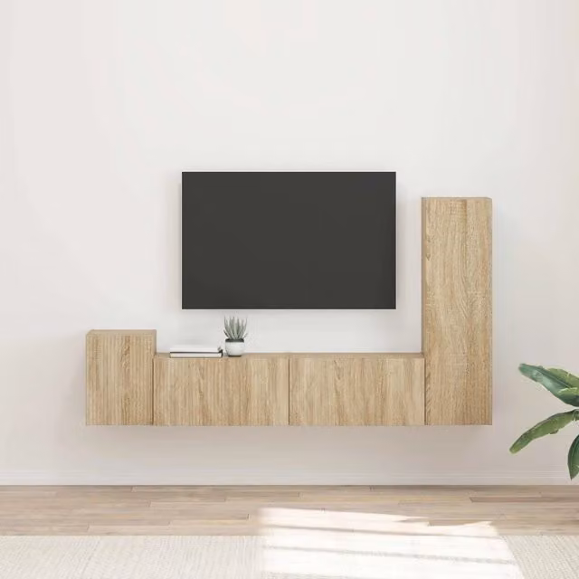 Set mobile TV 4 pz Rovere Sonoma Legno ingegnerizzato 3408999