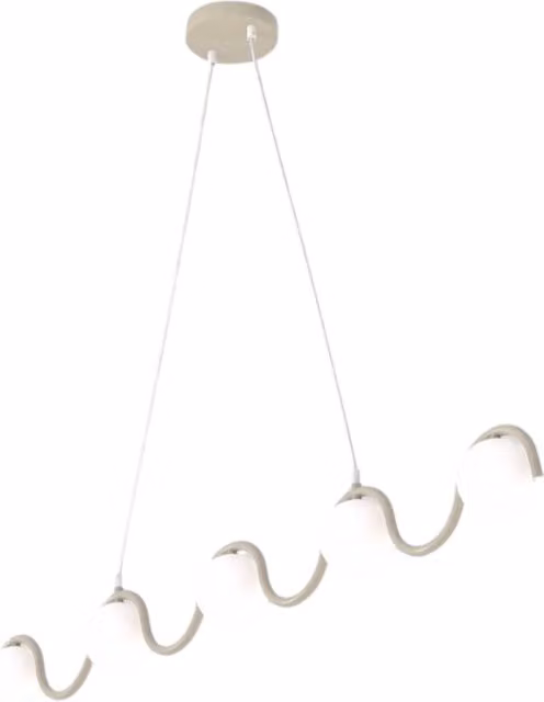Lampada sospesa SINUS ondulata 5 luci G9 beige Emibig