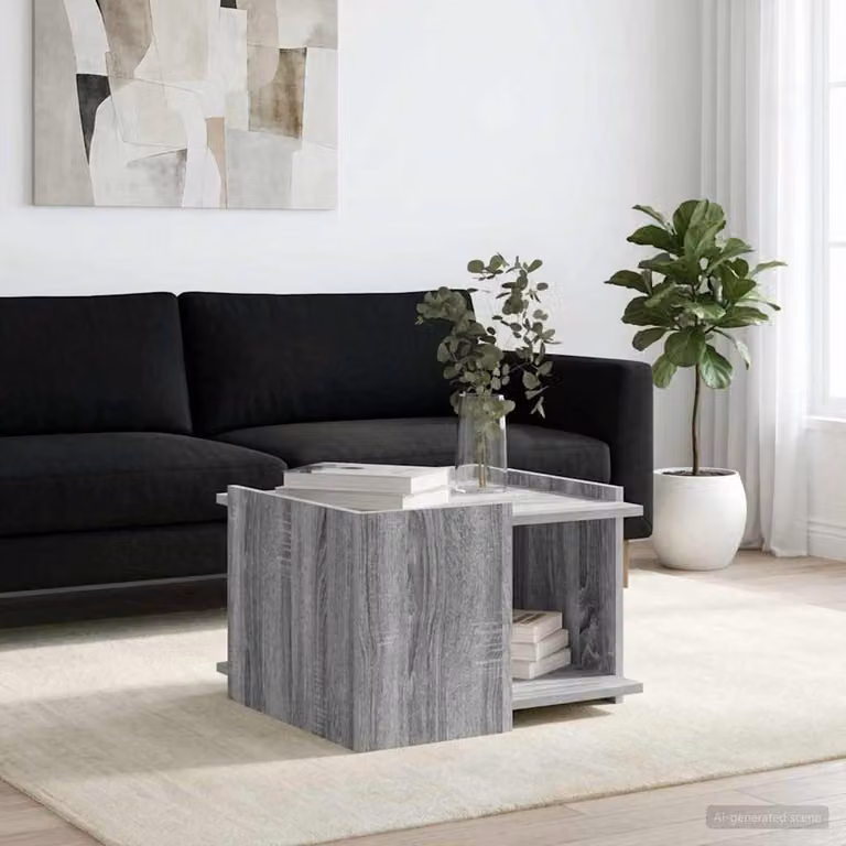 vidaXL Tavolino da salotto moderno Grigio L: 50,5 cm, P: 50 cm, H: 33 cm