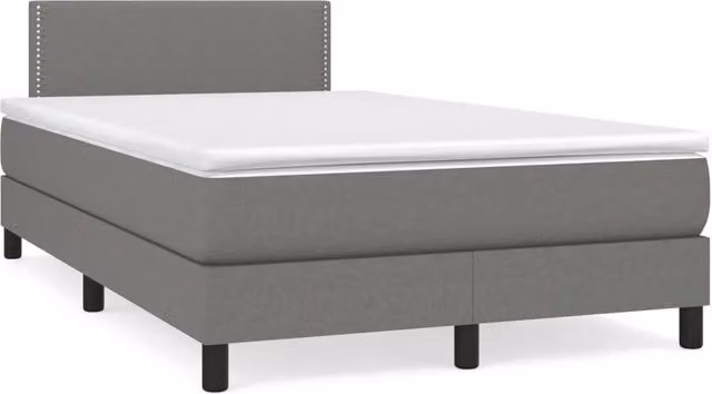 Letto a Molle Materasso e LED Grigio Scuro 120x190cm in Tessuto 3270033