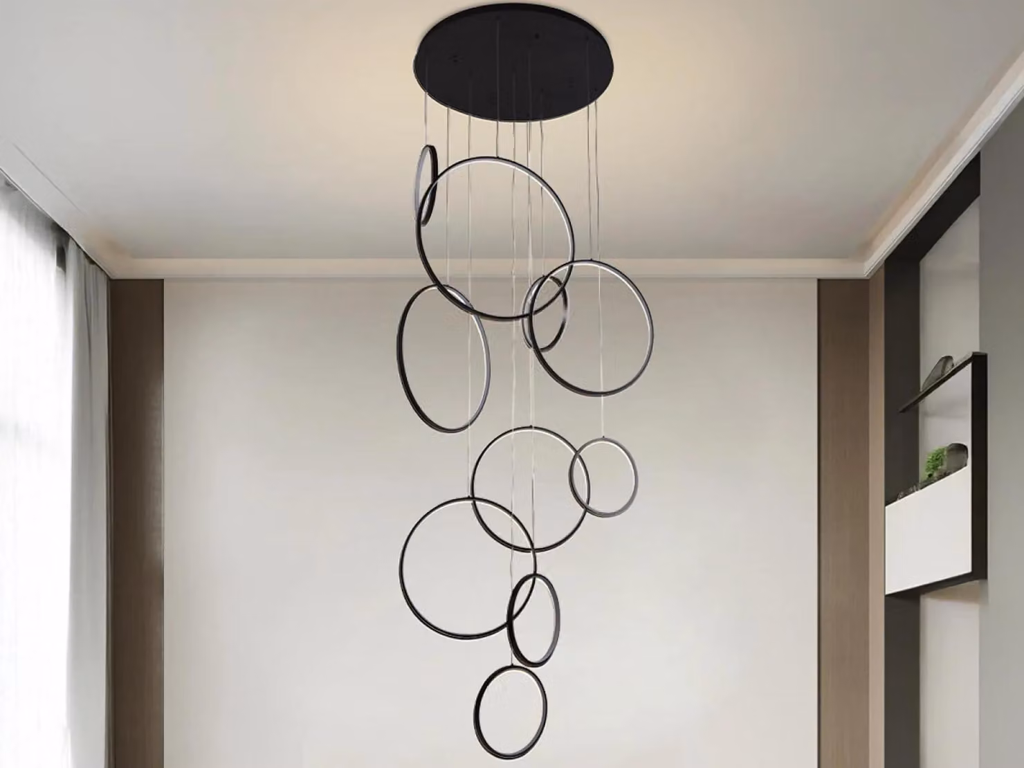 Lampada a sospensione a LED con telecomando, 290W