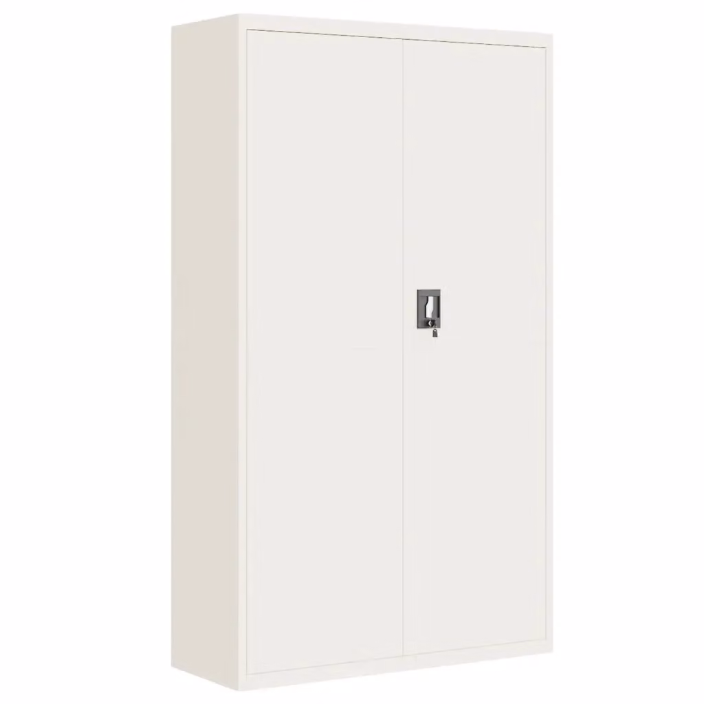 Armadio Classificatore vidaXL in Metallo Bianco con Ante a Battente e Serratura L: 105 cm, P: 40 cm, H: 180 cm – 2