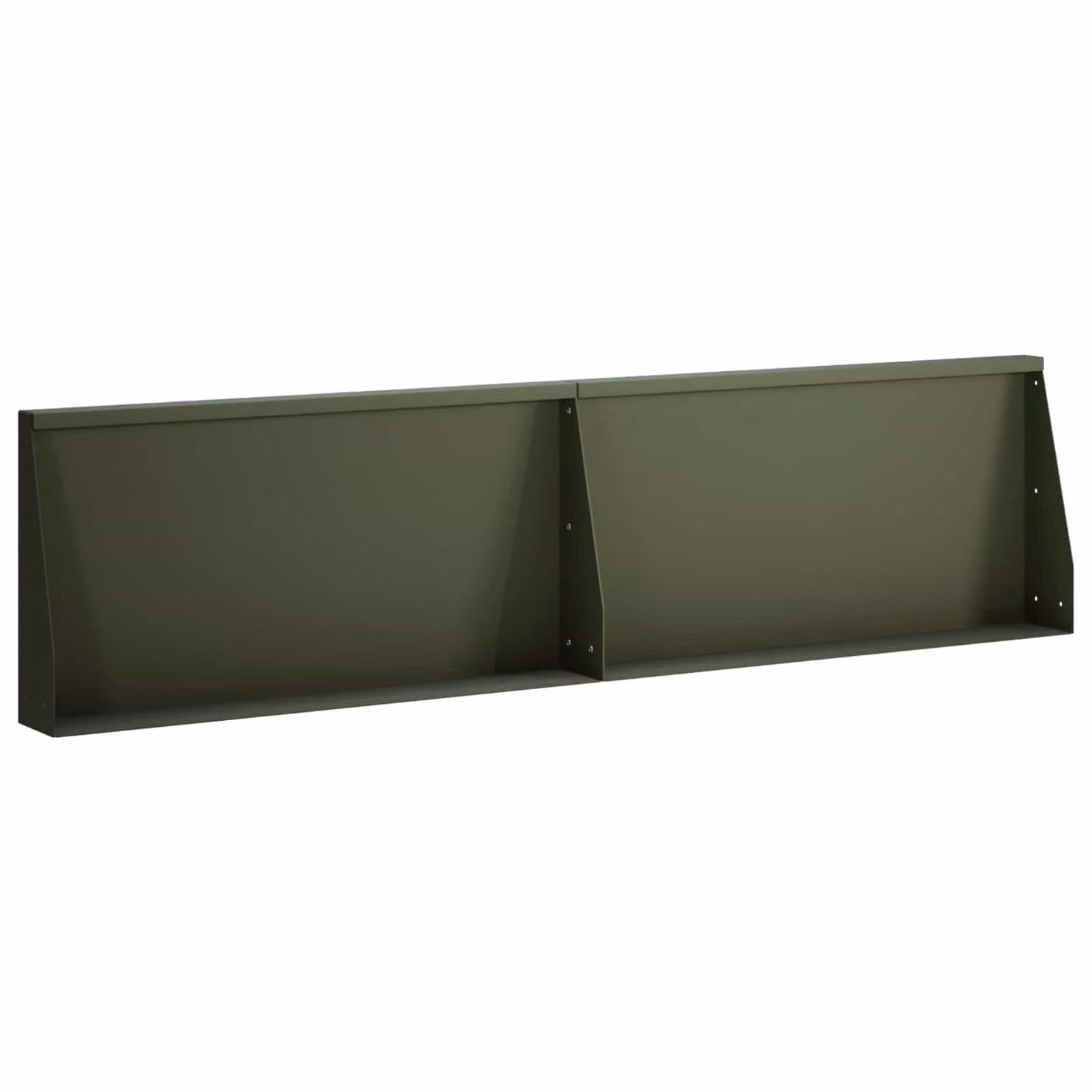 Set di 2 pezzi di aiuole rialzate vidaXL in acciaio verde oliva, L: 80 cm, P: 12 cm, H: 50 cm