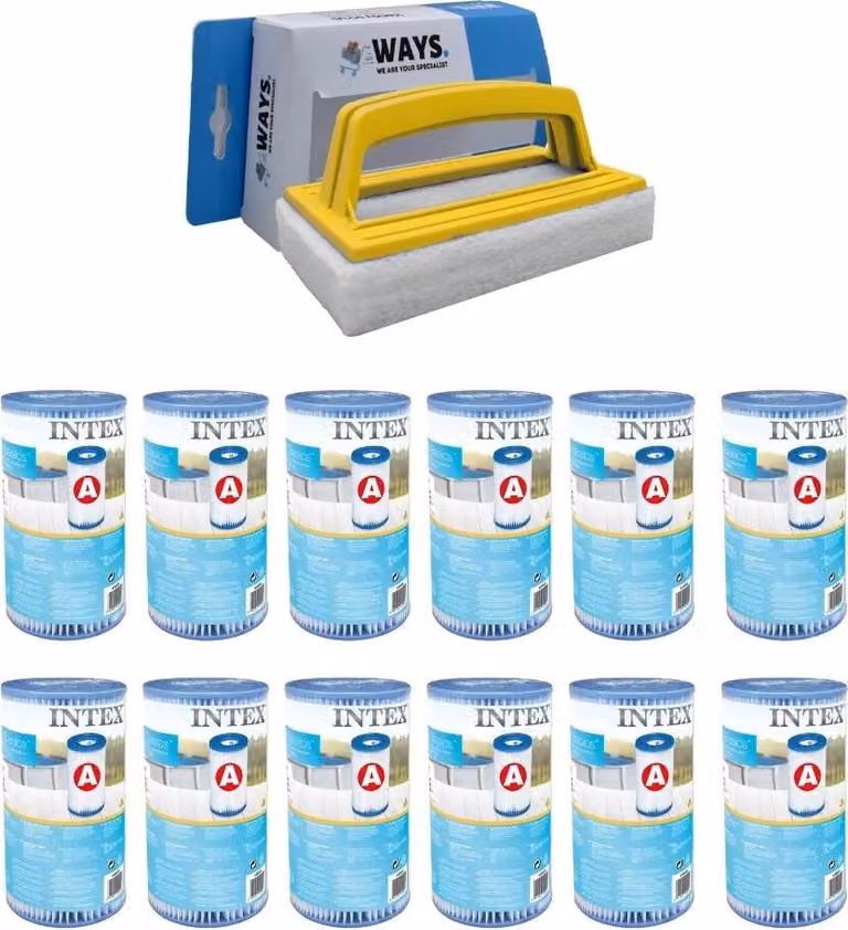 Intex - A-Filter - 12 pezzi - Adatto per la pompa filtro 28604GS/28638GS/28636GS e per la spazzola WAYS