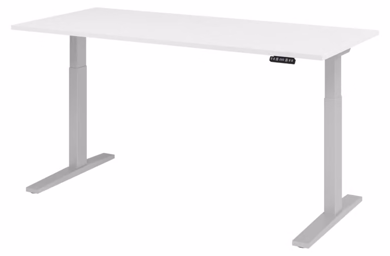 Scrivania elettrica bümö XMKA - Finitura: bianco, struttura: argento, dimensioni: 180 x 80 cm