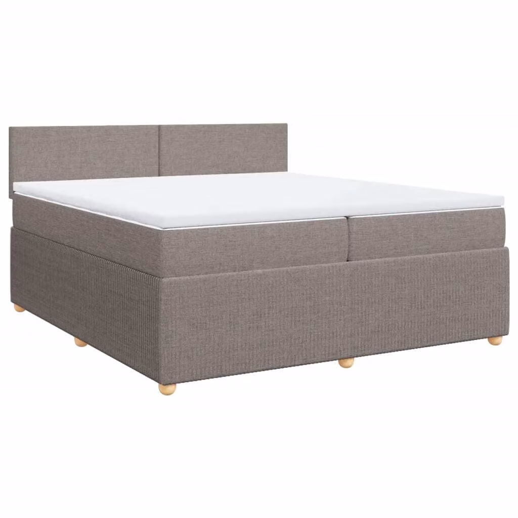 Giroletto a Molle con Materasso Tortora 200x200 cm in Tessuto