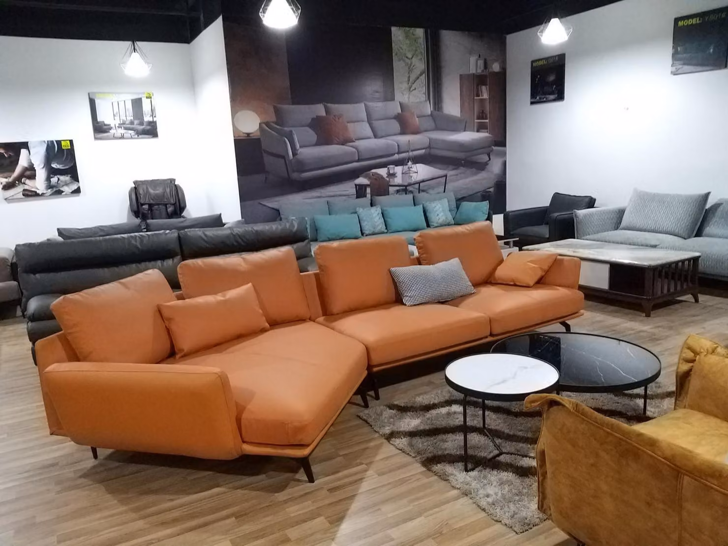 Ecke Ecksofa L-Form Wohnlandschaft Sofa Couch Polster Garnitur Sofas Leder