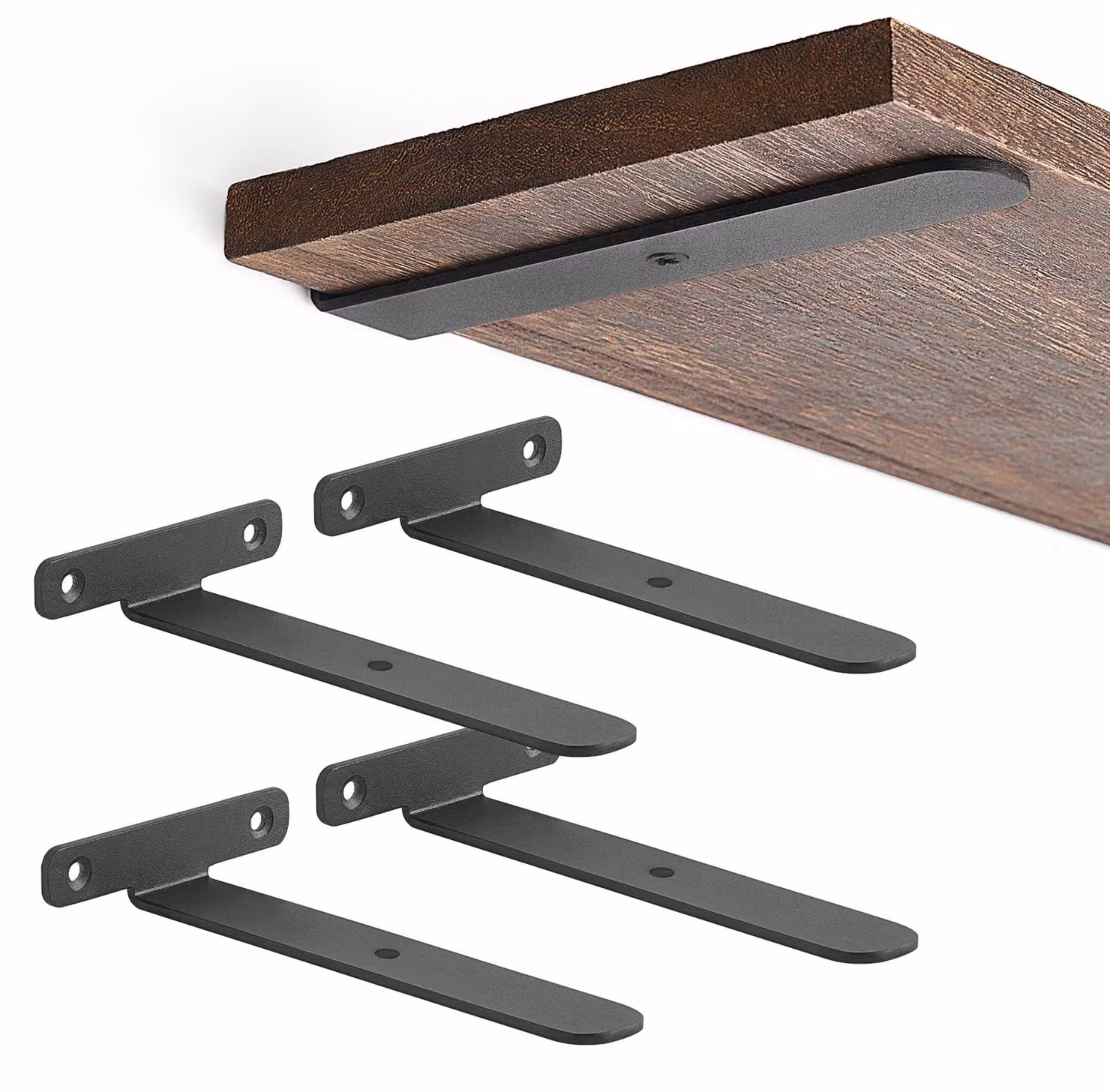 4 supporti a staffa per mensole sospese, lunghezza 15,2 cm