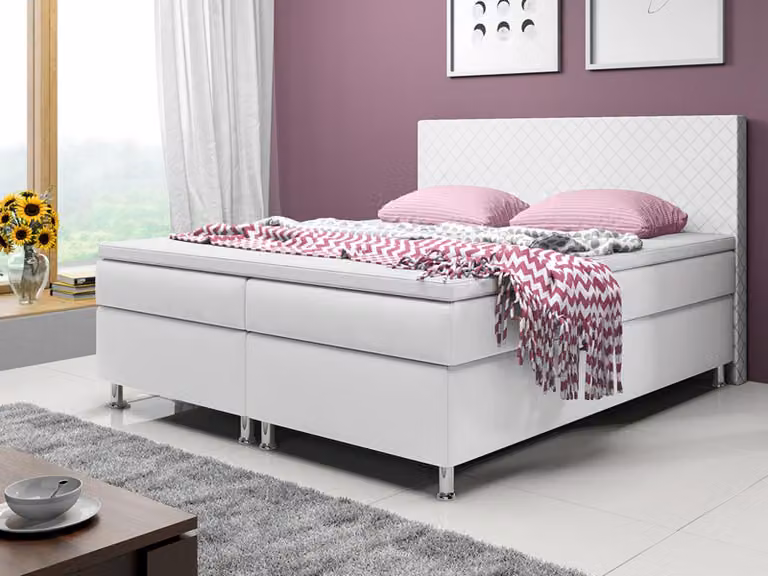 Inter Handels box spring letto Madrid, 180x200, bianco
