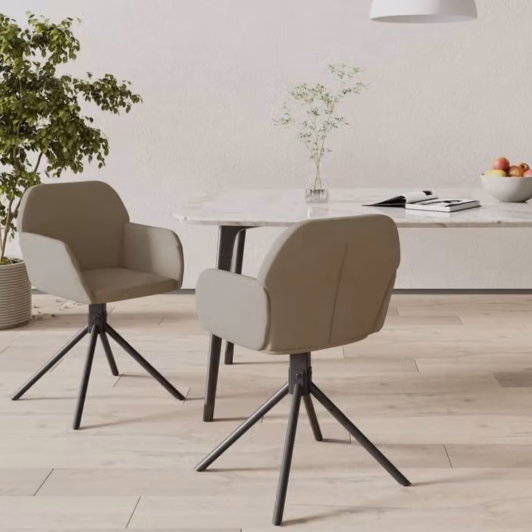 The Living Store Sedie da pranzo 2 pz. Girevoli Velluto grigio chiaro