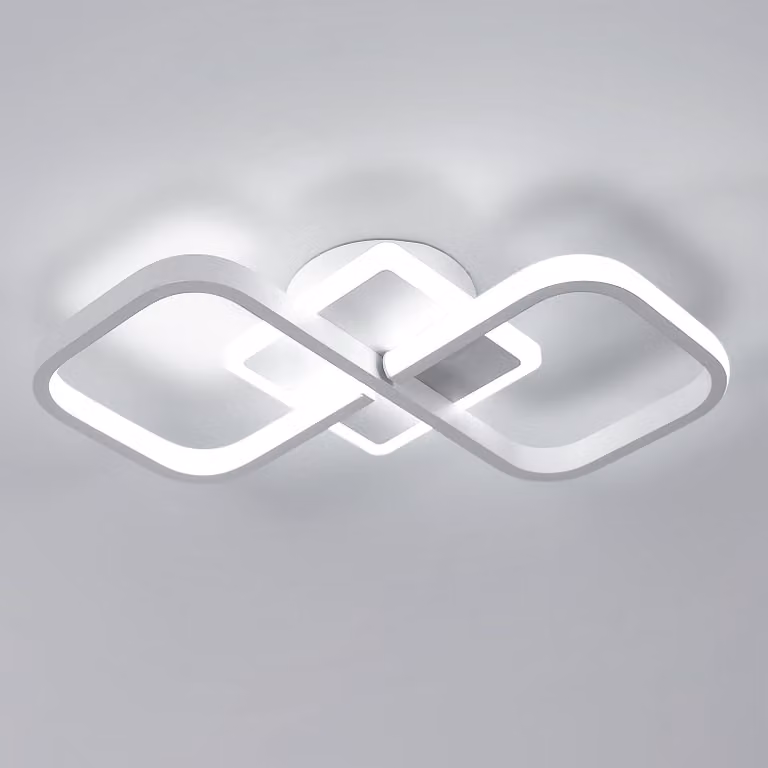 Lampada da soffitto quadrata Comely, 36W, 4050LM, 40,5 cm, paralume in acrilico. Lampada da soffitto moderna con luce bianca fredda (6500K), ideale per illuminare camere da letto, soggiorni e corridoi. Risparmio energetico