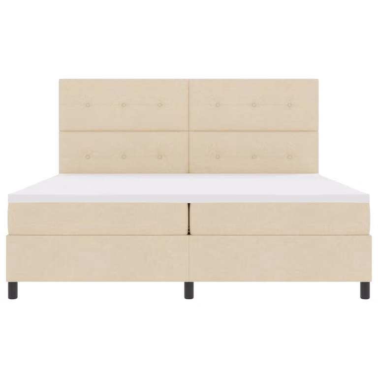 Letto a molle con materasso vidaXL beige con illuminazione LED sotto il letto e porte USB L/P/H: 203 x 200 x 128 cm