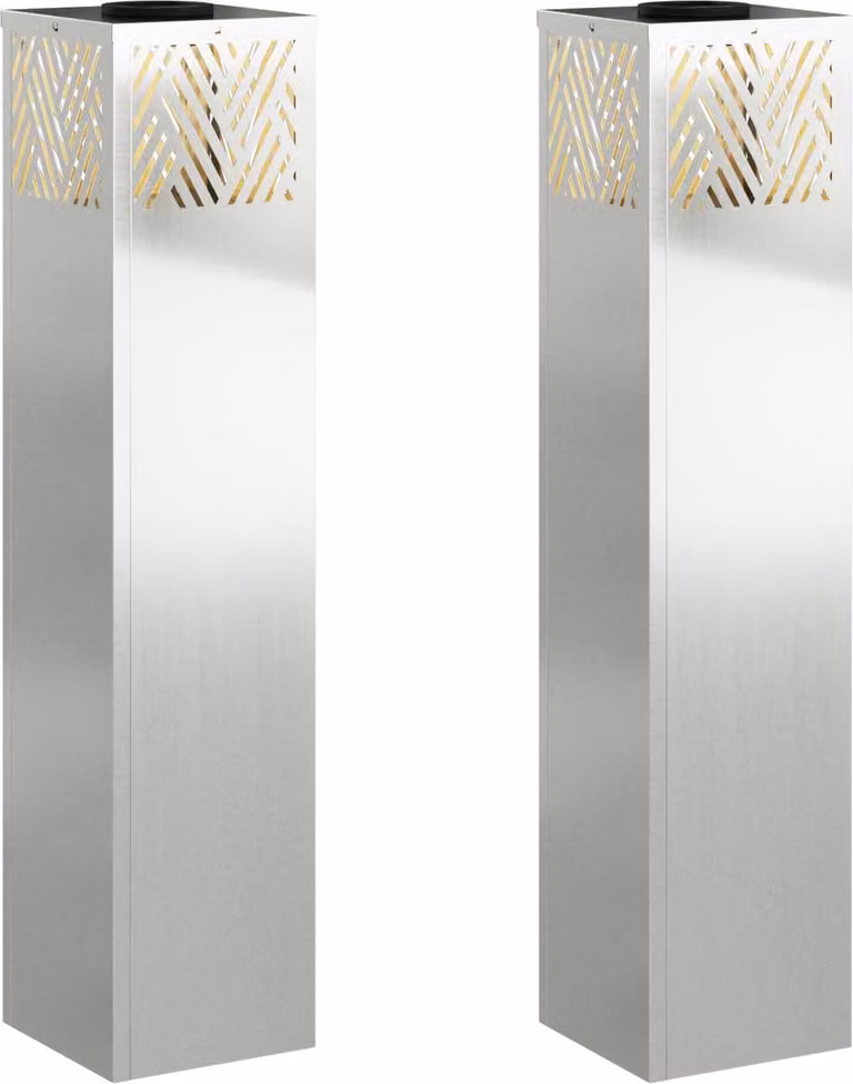 Faro LED solare per sentieri 2 pcs Argento Zincato