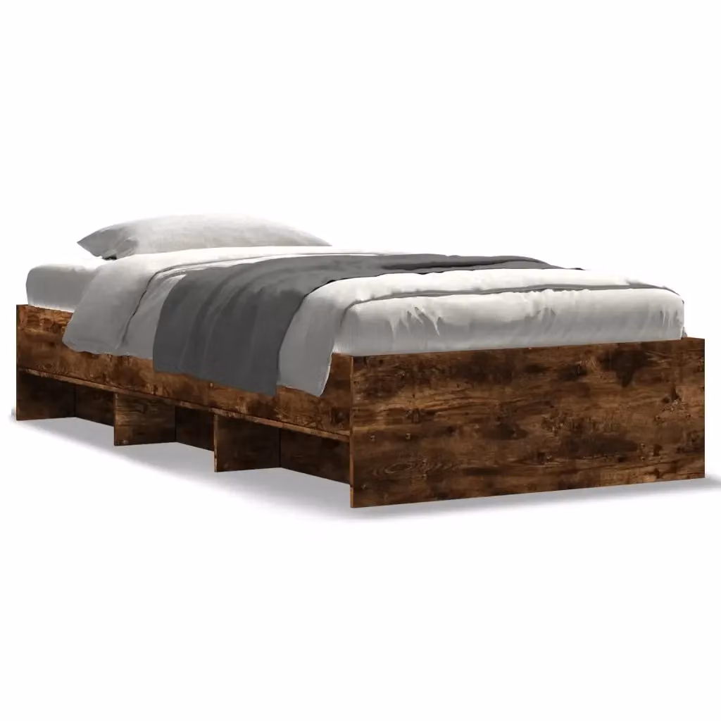 Giroletto senza materasso vidaXL in legno Rovere Fumo L: 193 cm, P: 78 cm, H: 35 cm – 2