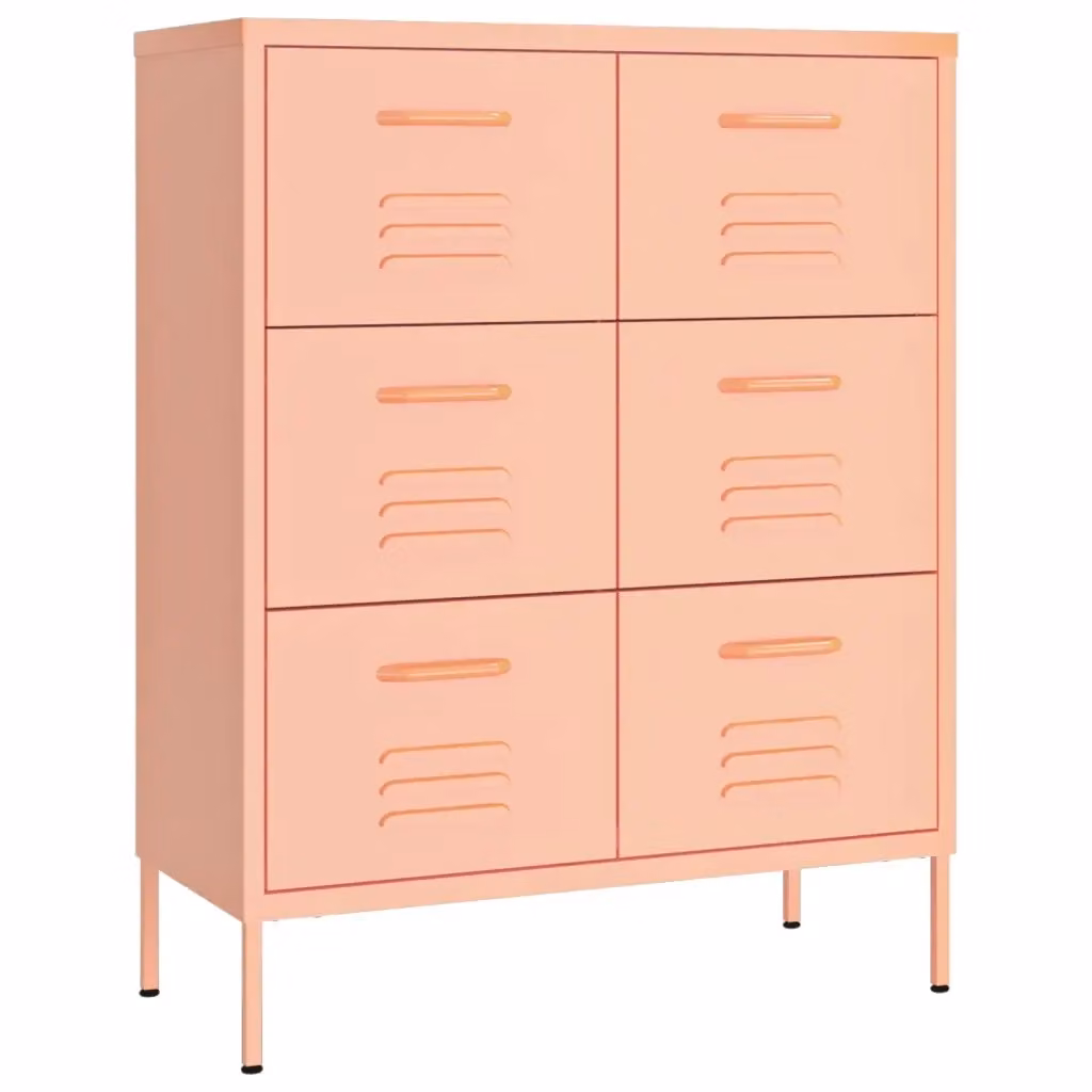 Cassettiera rosa vidaXL in metallo L: 80 cm, P: 35 cm, H: 101,5 cm – 2
