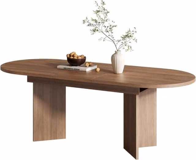 Tavolo da pranzo allungabile 140/180 x 90 cm in MDF noce, 6-8 persone