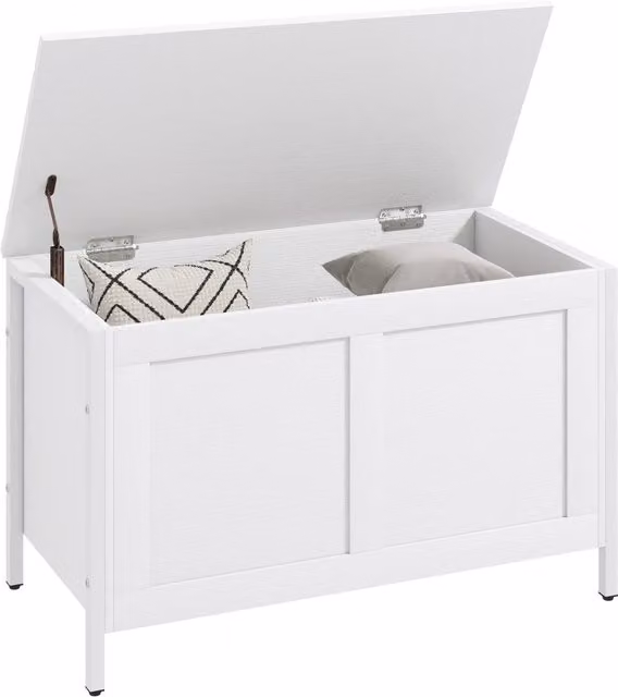 Panca contenitore con cassettiera XYLO Bianco venato L: 80 cm, P: 40 cm, H: 50 cm