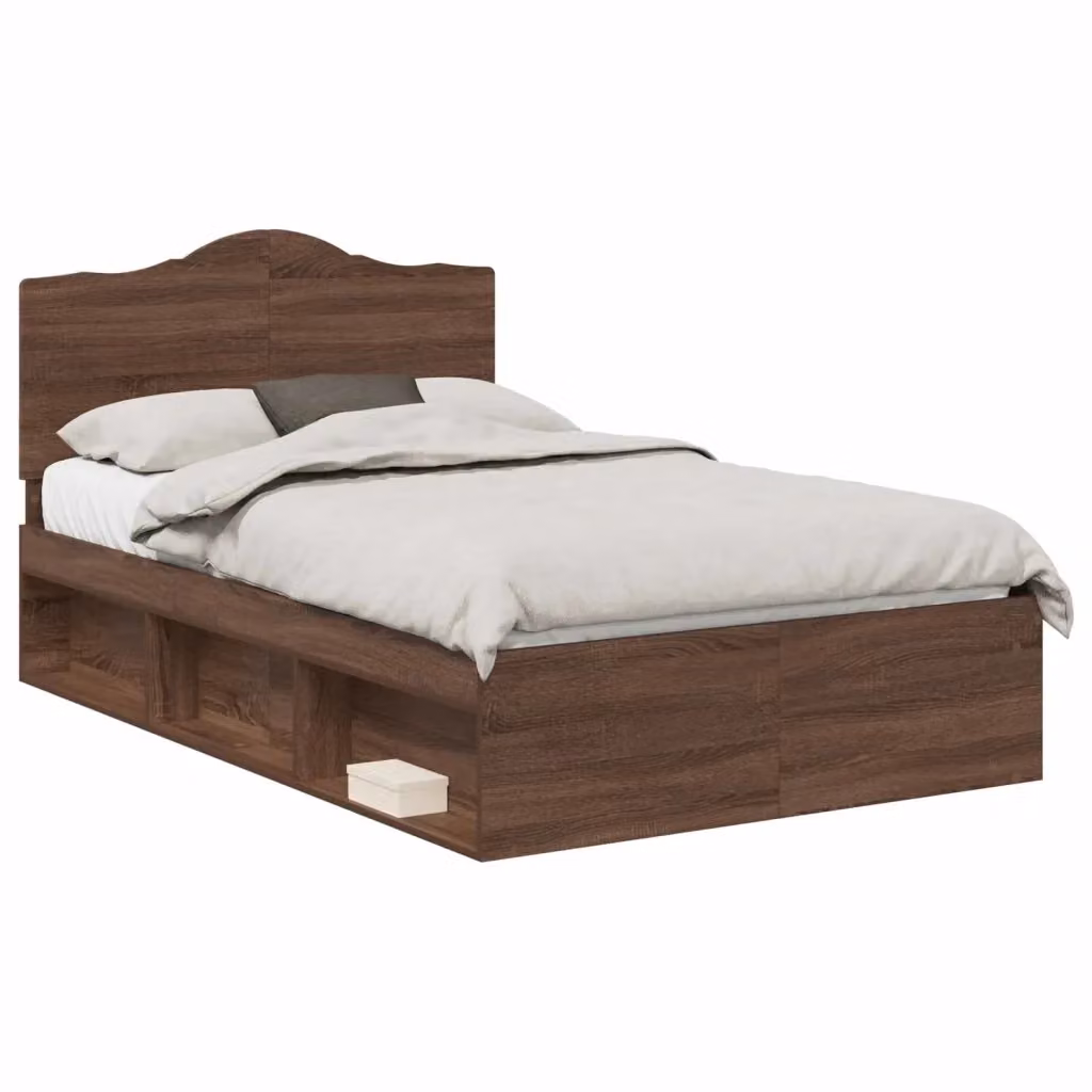 Struttura letto in pino massello vidaXL colore marrone L 120 x P 200 cm – 2