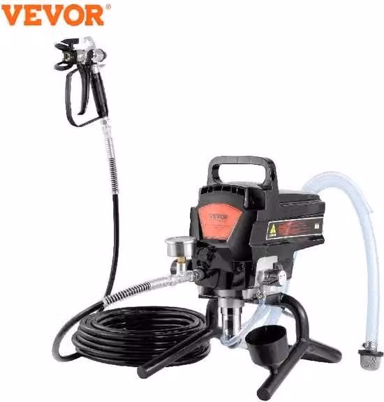 Spruzzatore elettrico airless T&L Store da 750W per verniciatura pareti, colore nero
