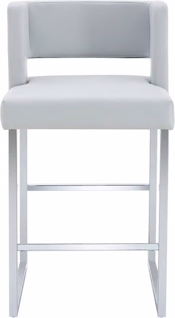 Set di 2 sgabelli da bar 53,3 x 49,5 x 91,4 cm grigio chiaro in PU e metallo