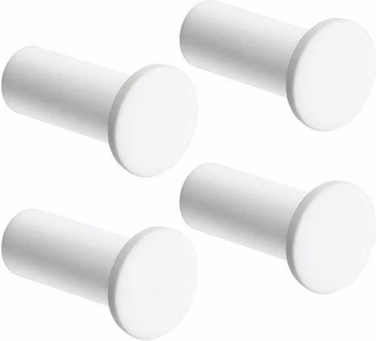 Gancio da parete in acciaio inossidabile, set da 4 pezzi, per bagno, cucina, camera da letto, bianco