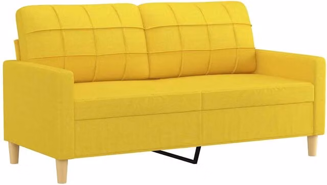 Divano | Divano da soggiorno | Sofa a 2 Posti Giallo Chiaro 140 cm in Tessuto