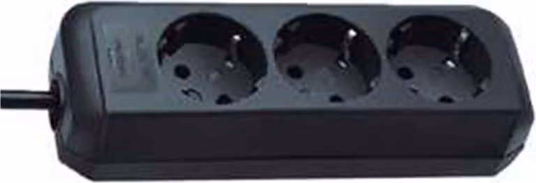 brennenstuhl® 1158620015 Presa multipla - 3 vie senza interruttore, nero