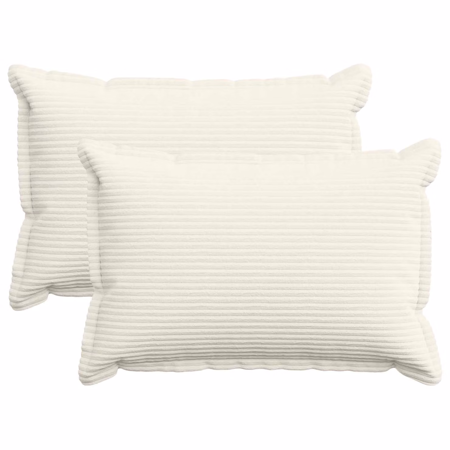 Set di 2 federe vidaXL HOUTEN in velluto a coste, colore beige, L: 60 cm x P: 40 cm
