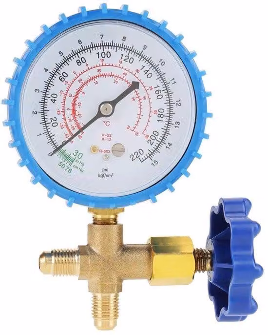 Manometro professionale per impianti di climatizzazione - 1/4 di pollice, 220 psi