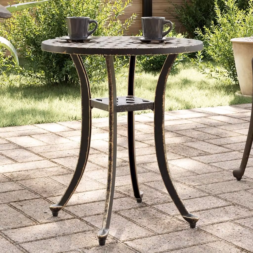 Maison Exclusive - Tavolo da giardino in bronzo, diametro 48 cm, altezza 53 cm, realizzato in alluminio pressofuso
