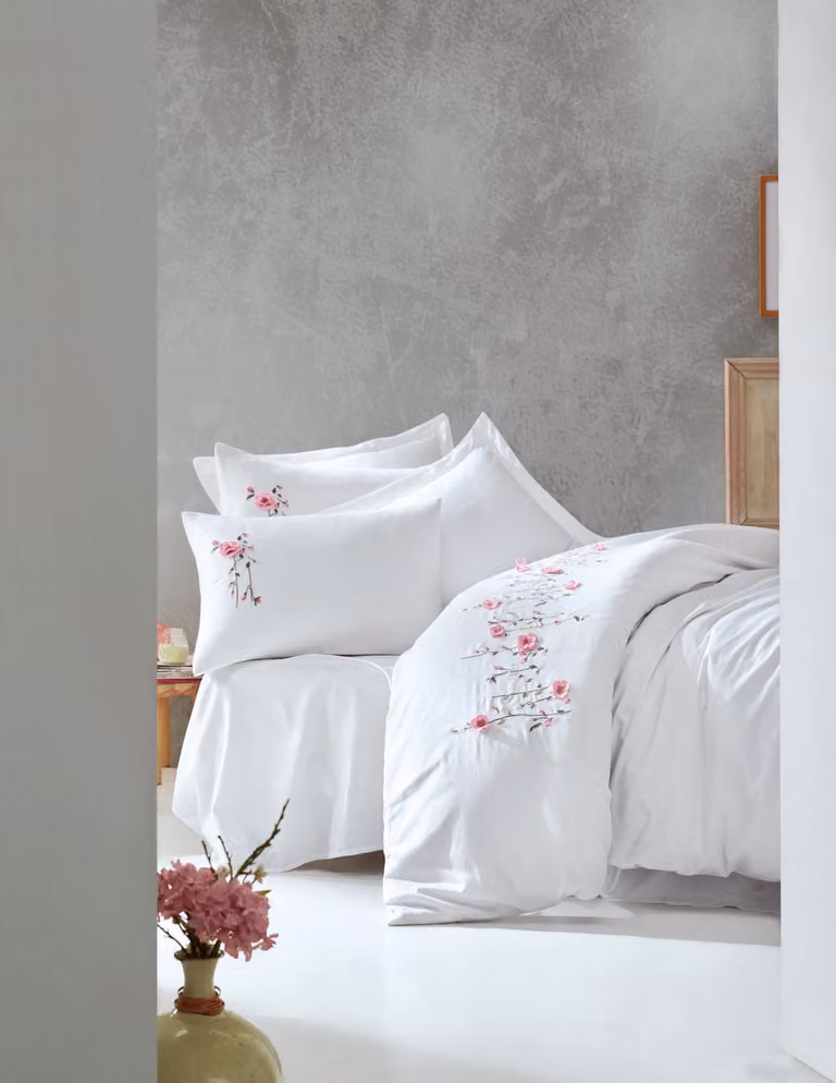 L'Essentiel Linge de Maison, Perla- CTN3486, Bianco, Copriletti, 100% raso di cotone