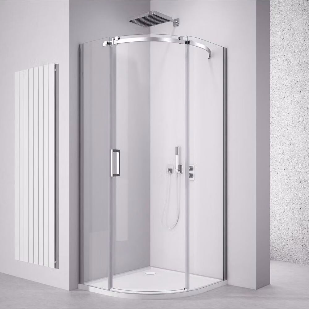 THRON SQUARE Box doccia a quarto di cerchio 900x900 mm, vetro trasparente, versione destra